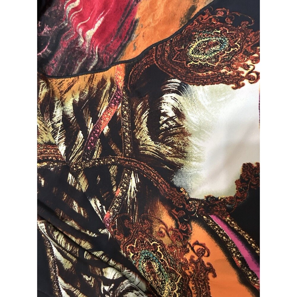 Eva Varro Floral Large Tunic Top Womens Black Thick Liquid Knit Witchy Artsy USA - Picture 10 of 13
